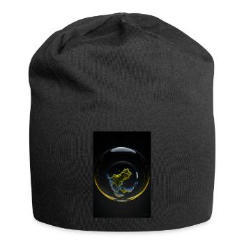 Wolken in einer Blase gelb 1 - Jersey-Beanie - Schwarz - Vorne
