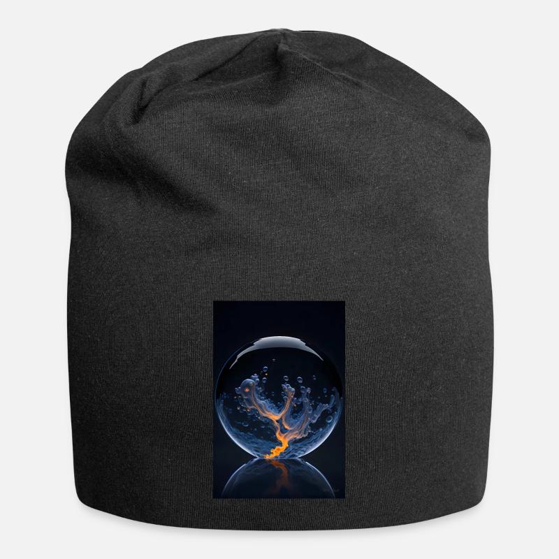 Nuages dans un feu de bulle 2 - Bonnet en jersey - noir