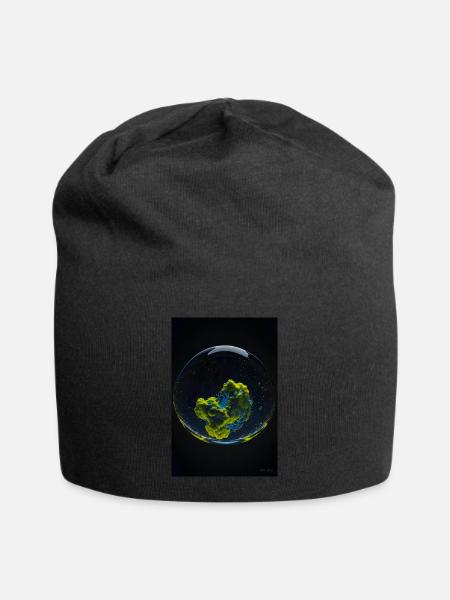 Clouds in a bubble yellow 2 - Jersey Beanie - black