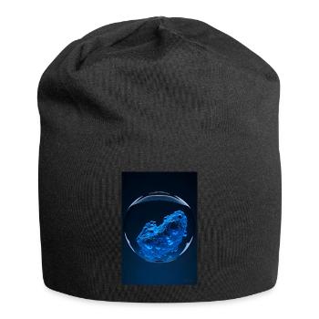 Nuages dans une bulle bleue 1 - Bonnet en jersey - noir - Devant