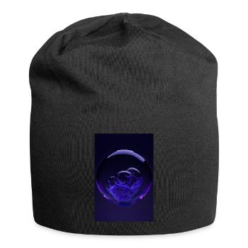 Clouds in a bubble purple3 - Jersey Beanie - black - Front