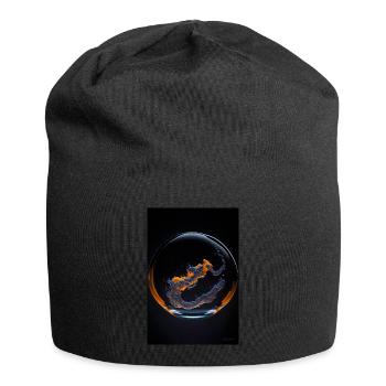 Nuages dans une bulle orange 1 - Bonnet en jersey - noir - Devant