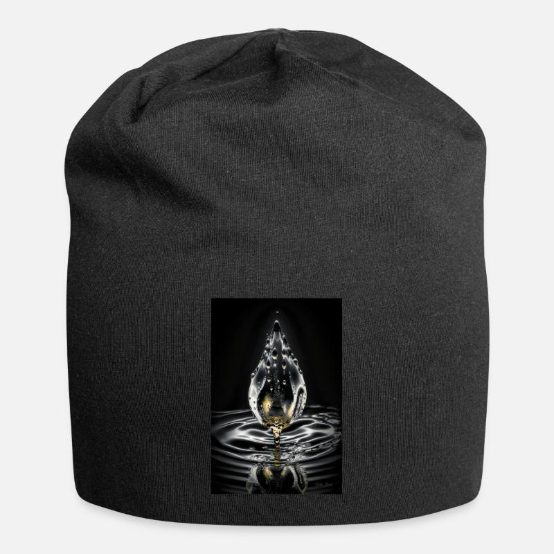 Tropfen chrome 1 - Jersey-Beanie - Schwarz