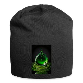 Tropfen grün 2 - Jersey-Beanie - Schwarz - Vorne