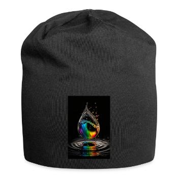 Tropfen regenbogen 2 - Jersey-Beanie - Schwarz - Vorne