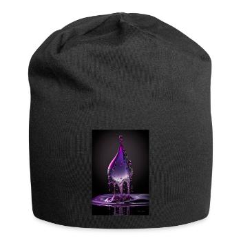 Drops purple 2 - Jersey Beanie - black - Front
