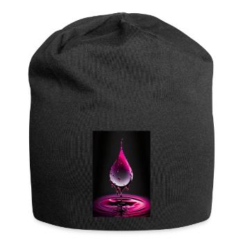 Gouttes magenta 4 - Bonnet en jersey - noir - Devant