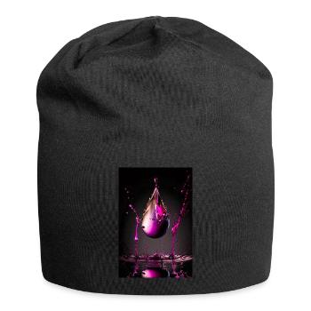 Tropfen magenta 3 - Jersey-Beanie - Schwarz - Vorne