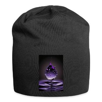 Tropfen lila 4 - Jersey-Beanie - Schwarz - Vorne