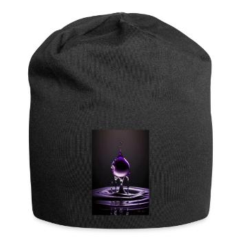 Tropfen lila 3 - Jersey-Beanie - Schwarz - Vorne