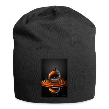 Tropfen orange 3 - Jersey-Beanie - Schwarz - Vorne