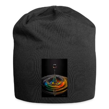 Tropfen regenbogen 4 - Jersey-Beanie - Schwarz - Vorne