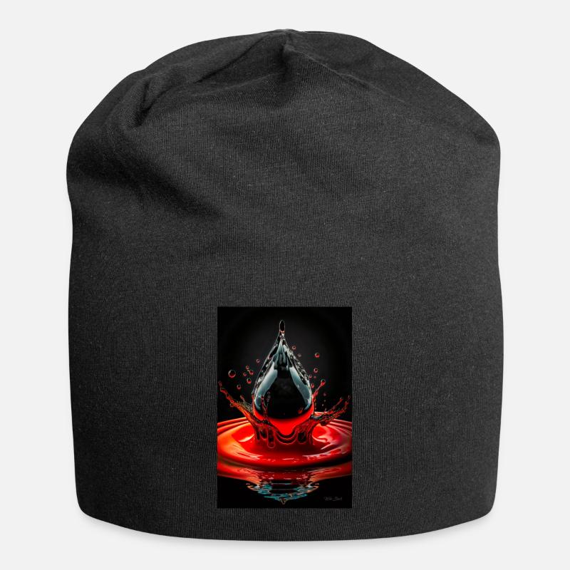 Drops red 4 - Jersey Beanie - black