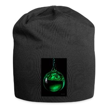 Tropfen grün 5 - Jersey-Beanie - Schwarz - Vorne