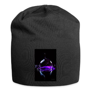 Tropfen lila 5 - Jersey-Beanie - Schwarz - Vorne