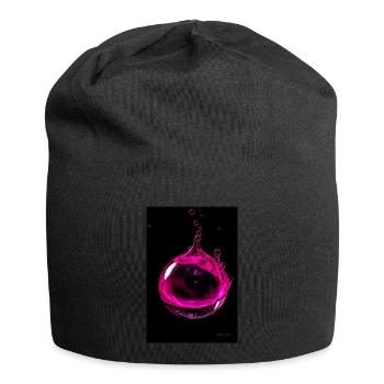 Tropfen magenta 5 - Jersey-Beanie - Schwarz - Vorne