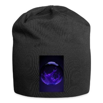Kaos dans une bulle violette 1 - Bonnet en jersey - noir - Devant