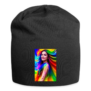 Neon Beauty 7 - Jersey Beanie - black - Front