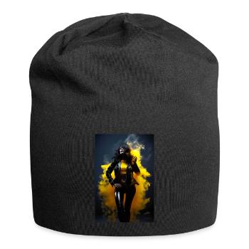 Gelbe Schönheit 1 - Jersey-Beanie - Schwarz - Vorne