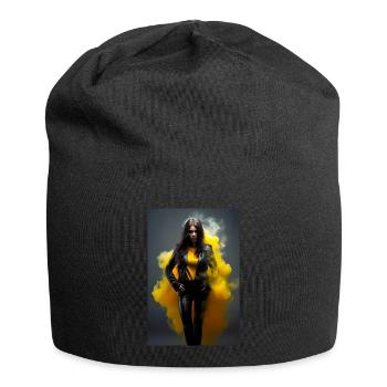 Gelbe Schönheit 2 - Jersey-Beanie - Schwarz - Vorne