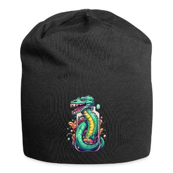 Dessin de tatouage de basilic - Bonnet en jersey - noir - Devant