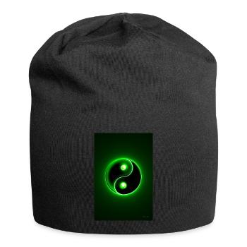 Yin Yang green 2 - Jersey Beanie - black - Front