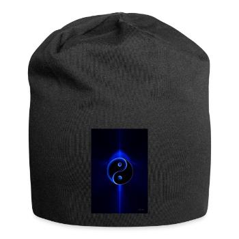 Yin Yang blue 1 - Jersey Beanie - black - Front
