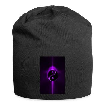 Yin Yang purple 1 - Jersey Beanie - black - Front