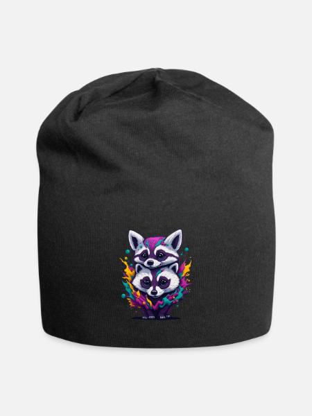 Racoon 3 - Jersey-Beanie - Schwarz