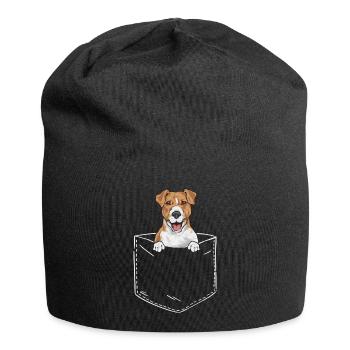 Jack Russell Terrier - Jersey-Beanie - Schwarz - Vorne