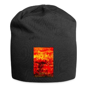 Peinture acrylique « LaVa » par Marco Eckenbrecht - Bonnet en jersey - noir - Devant