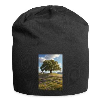 Tree, Wildflower Meadow - Jersey Beanie - black - Front