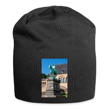 Reiterstandbild Wilhelms I. in der Kaiserpfalz - Jersey-Beanie - Schwarz - Vorne