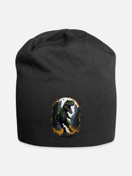 T Rex Dinosaurier - Jersey-Beanie - Schwarz