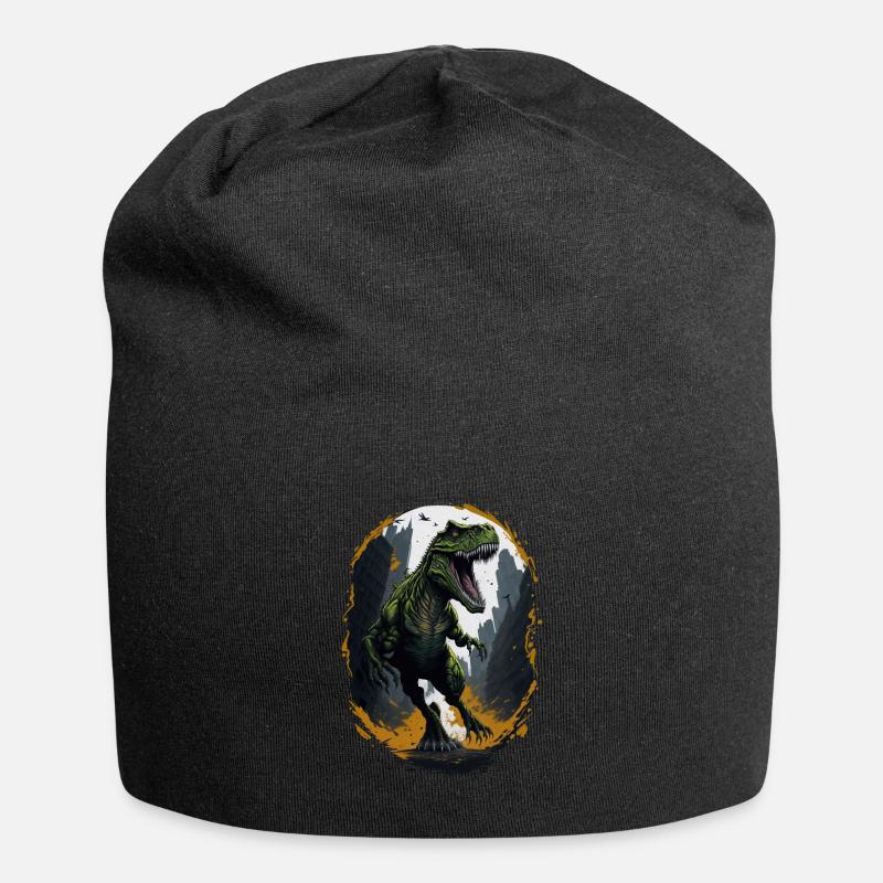 T Rex Dinosaurier - Jersey-Beanie - Schwarz