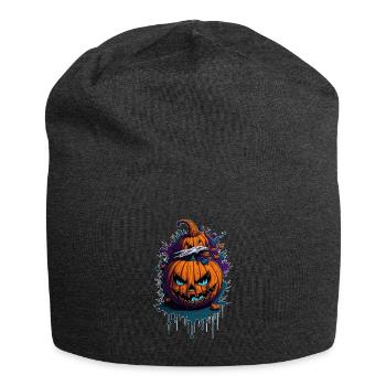 Halloween Kürbis - Jersey-Beanie - Anthrazit - Vorne