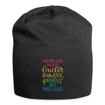 Lauter Schweigen Regenbogen - Jersey-Beanie - Schwarz - Vorne