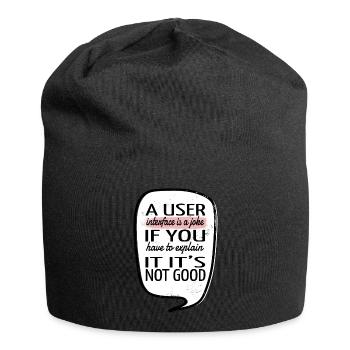 geek birthday present idea funny quote encrypt - Jersey-Beanie - Schwarz - Vorne