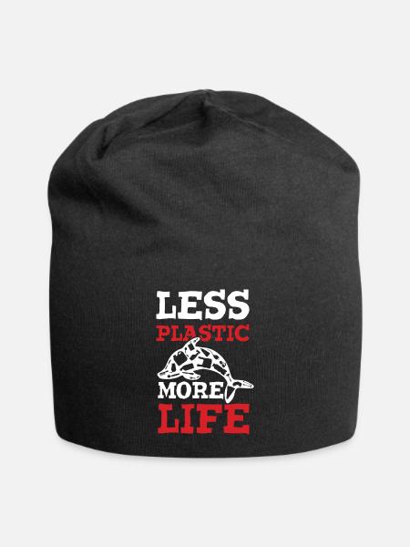 plastik save the ocean - Jersey-Beanie - Schwarz