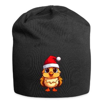 Poussin festif : la joie de Noël en plumage - Bonnet en jersey - noir - Devant