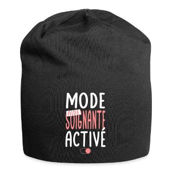 Mode aide-soignante activé - Idée cadeau - Bonnet en jersey - noir - Devant