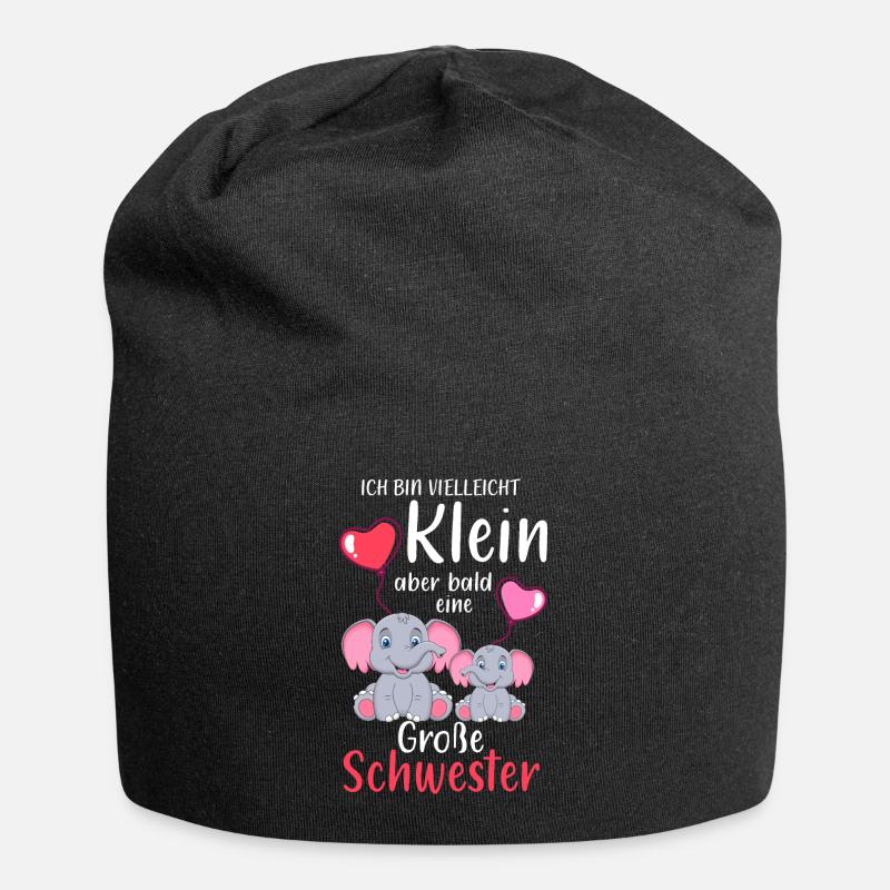 Ich Bin Klein Aber Bald Eine Große Schwester - Jersey-Beanie - Schwarz