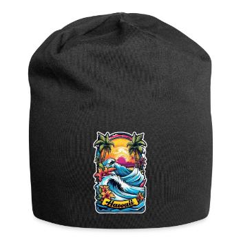Surfen Strand Palme Sonnenschein Urlaub - Jersey-Beanie - Schwarz - Vorne