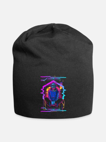 Cyborg Roboter Japan Futuristisch - Jersey-Beanie - Schwarz