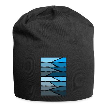 Abstrakt Blue - Jersey-Beanie - Schwarz - Vorne