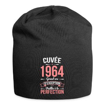 Anniversaire 60 ans - Cuvée 1964 - Cadeau Humour - Bonnet en jersey - noir - Devant