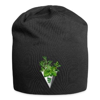 Take Away Herbs - funny print for foodies - Jersey Beanie - black - Front