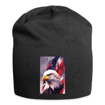 Bald Eagel - Patriotic - Jersey Beanie - black - Front