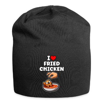 Poulet frit Ailes de poulet Poulet Cadeau - Bonnet en jersey - noir - Devant