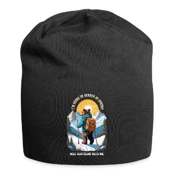 L’ours cherche le printemps - Bonnet en jersey - noir - Devant